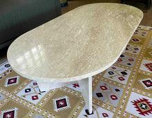Load image into Gallery viewer, Troia Light Travertine Oval Shape Coffee Table Filled and Polished (W)24&quot; (L)48&quot; (H)16&quot;
