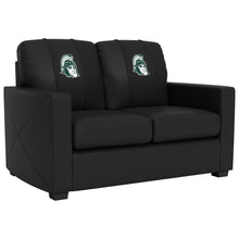 Load image into Gallery viewer, Silver Loveseat with Michigan State Spartans Sparty Logo

