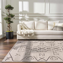 Carregar imagem no visualizador da galeria, Azzan Cream &amp; Charcoal Area Rug - Clearance
