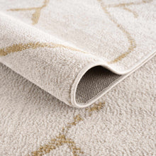 Carregar imagem no visualizador da galeria, Azzan Cream &amp; Gold Area Rug - Clearance
