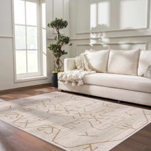 Carregar imagem no visualizador da galeria, Azzan Cream &amp; Gold Area Rug - Clearance
