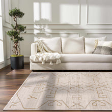 Carregar imagem no visualizador da galeria, Azzan Cream &amp; Gold Area Rug - Clearance
