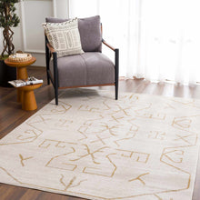 Carregar imagem no visualizador da galeria, Azzan Cream &amp; Gold Area Rug - Clearance
