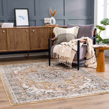 Carregar imagem no visualizador da galeria, Albie Gold &amp; Beige Area Rug - Clearance
