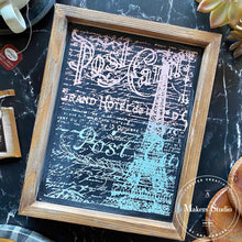 Load image into Gallery viewer, Parisian Post Card - Mesh Stencil 8.5x11
