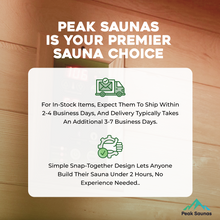 Load image into Gallery viewer, Peak Saunas Patagonia 2-Person Outdoor Full Spectrum Infrared Sauna with XL Medical-Grade Red Light Therapy and Smart WiFi App Control
