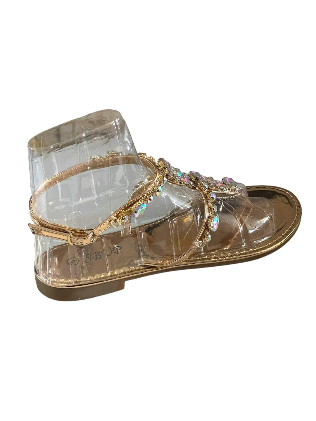 SB UP LS-01 Rose Gold with Gems Sandals