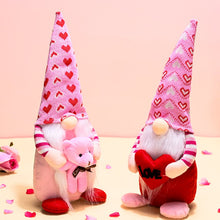 Load image into Gallery viewer, Pink and Red Lovebirds Heartwarming Set of 2 Valentines Gnomes, Standing Plush Cute Gift Decor
