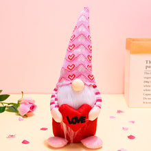 Load image into Gallery viewer, Pink and Red Lovebirds Heartwarming Set of 2 Valentines Gnomes, Standing Plush Cute Gift Decor

