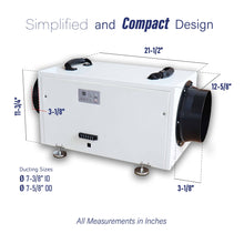 Load image into Gallery viewer, Pioneer® QHD070 115V 70-Pint Per Day Whole-House Commercial Grade Ductable High Performance Dehumidifier
