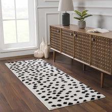 Carregar imagem no visualizador da galeria, Cansu Black &amp; White Dotted Area Rug
