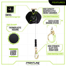 Carregar imagem no visualizador da galeria, Frontline RPG081RLE Leading Edge Cable Single Leg 8&#39; SRL with Steel Rebar Hook End
