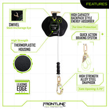 Carregar imagem no visualizador da galeria, Frontline RPG081SLE Leading Edge Cable Single Leg 8&#39; SRL with Steel Snap Hook End
