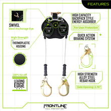Carregar imagem no visualizador da galeria, Frontline RPG082RLE Leading Edge Cable Twin Leg 8&#39; SRL with Steel Rebar Hook Ends
