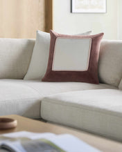 Load image into Gallery viewer, Rahiq Brick Red Border Cotton Throw Pillow
