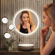 Load image into Gallery viewer, Round LED Bathroom Vanity Mirror With Dimmable Lights
