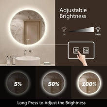 Load image into Gallery viewer, Round LED Bathroom Vanity Mirror With Dimmable Lights
