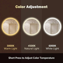 Load image into Gallery viewer, Round LED Bathroom Vanity Mirror With Dimmable Lights
