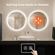 Load image into Gallery viewer, Round LED Bathroom Vanity Mirror With Dimmable Lights
