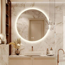 Load image into Gallery viewer, Round LED Bathroom Vanity Mirror With Dimmable Lights
