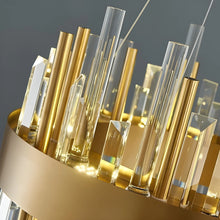 Load image into Gallery viewer, Royal Hanging Gold/Titanium/Copper Round Crystal Chandelier for Dining Room
