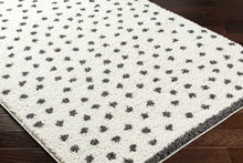 Cargar imagen en el visor de la galería, Chaia Dotted Black &amp; White Plush Rug
