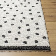 Cargar imagen en el visor de la galería, Chaia Dotted Black &amp; White Plush Rug
