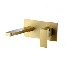 Load image into Gallery viewer, Brushed Gold wall mount bathroom sink basin faucet with pop up drain
