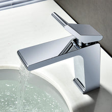 Load image into Gallery viewer, Chrome Single handle bathroom basin faucet with pop up overflow brass drain

