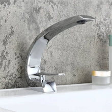 Load image into Gallery viewer, Chrome Bathroom Sink Faucet Single Handle Single Hole Lavatory Faucet with overflow pop up drain
