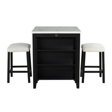 Load image into Gallery viewer, 36&quot; Modern Dining Table Set with 2 Stool, High Gloss Table Top, USB-A &amp; USB-C Charging Ports
