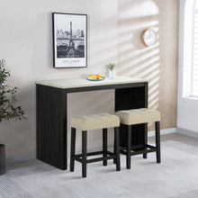 Load image into Gallery viewer, 48&quot; Modern Breakfast 1 Dining Table Set with 2 Stools for Apartment, Travertine Table Top
