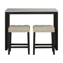 Load image into Gallery viewer, 48&quot; Modern Breakfast 1 Dining Table Set with 2 Stools for Apartment, Travertine Table Top
