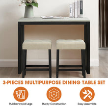Load image into Gallery viewer, 48&quot; Modern Breakfast 1 Dining Table Set with 2 Stools for Apartment, Travertine Table Top
