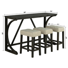 Load image into Gallery viewer, 59&quot; Rustic Dining&amp;Bar Table Set with 3 Stools for Apartment, USB-A &amp; USB-C Charging Ports
