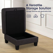 Load image into Gallery viewer, Dark Gray 3-Piece Sofa Set with Storage Ottoman &amp; USB Charging
