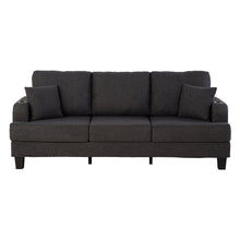 Load image into Gallery viewer, Dark Gray 3-Piece Sofa Set with Storage Ottoman &amp; USB Charging
