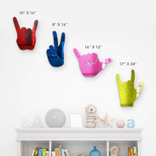 Cargar imagen en el visor de la galería, Bundle |  4-Piece Set of Rock On, Hang Loose, I Love You and Peace Sign Hand Silhouettes
