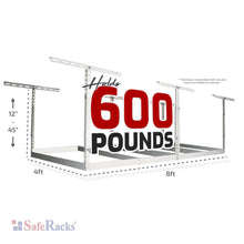 Cargar imagen en el visor de la galería, 4&#39; x 8&#39; Overhead Garage Storage Rack Frame Kit
