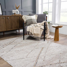 Load image into Gallery viewer, Baqer Bone &amp; Tan Textured Performance Rug - Clearance
