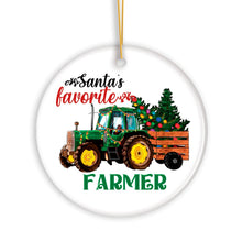 Cargar imagen en el visor de la galería, Santa’s Favorite Farmer Christmas Ornament, Farm Themed Gift
