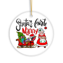 Load image into Gallery viewer, Santa’s Favorite Nanny Christmas Ornament, Babysitter Appreciation Gift
