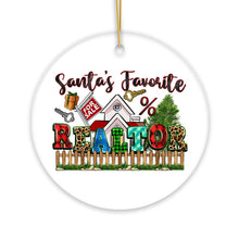 Load image into Gallery viewer, Santa’s Favorite Realtor Christmas Ornament, Real Estate Agent Gift
