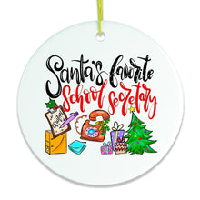 Carregar imagem no visualizador da galeria, Santa’s Favorite School Secretary Christmas Ornament
