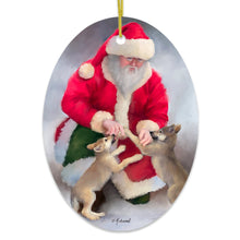 Load image into Gallery viewer, Santa's Wolf Pups Charming Winter Christmas Ornament
