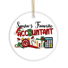 Load image into Gallery viewer, Santas Favorite Accountant Christmas Ornament, Tax Bookkeeper and CPA Gift
