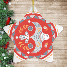 Carregar imagem no visualizador da galeria, Scandinavian Bird Christmas Ornament, Ethnic Classic Folklore, 2D Illustration
