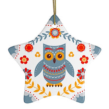 Load image into Gallery viewer, Scandinavian Owl Ornament, Ethnic Folk Boho Decoration, Mexican Style

