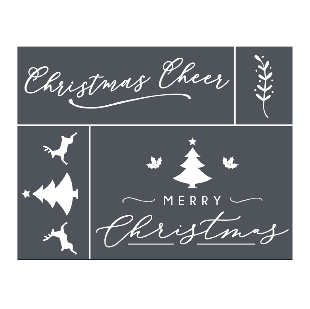 Christmas Cheer - Mesh Stencil 8.5x11