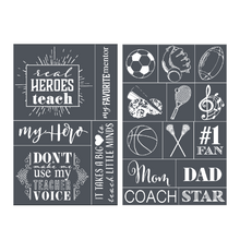 Load image into Gallery viewer, Real Heroes Teach - Mesh Stencil 2 pack 5.5x8.5
